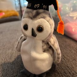Ty Beanie Baby "Wiser" the Owl Graduating Class of 1999 RARE!