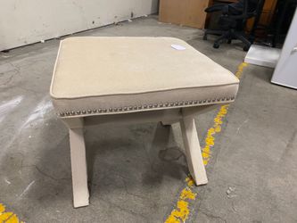 SAVAFAVIEH Badgley X Frame White Studded Ottoman