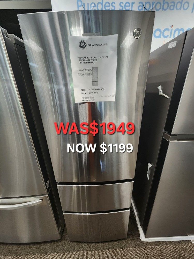 GE ENERGY STAR 11.9 CU. FT. BOTTOM FREEZER REFRIGERATOR