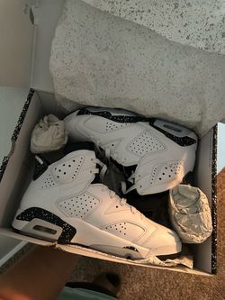 Air Jordan 6 Retro White Black Speckle Sneakers
