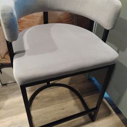  Grey Modern Velvet Bar Stools 