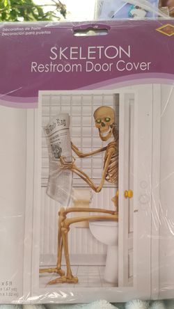 Skeleton restroom door cover