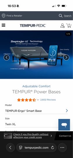 Twin xl TEMPUR-Ergo® Smart Base adjustable bed frame