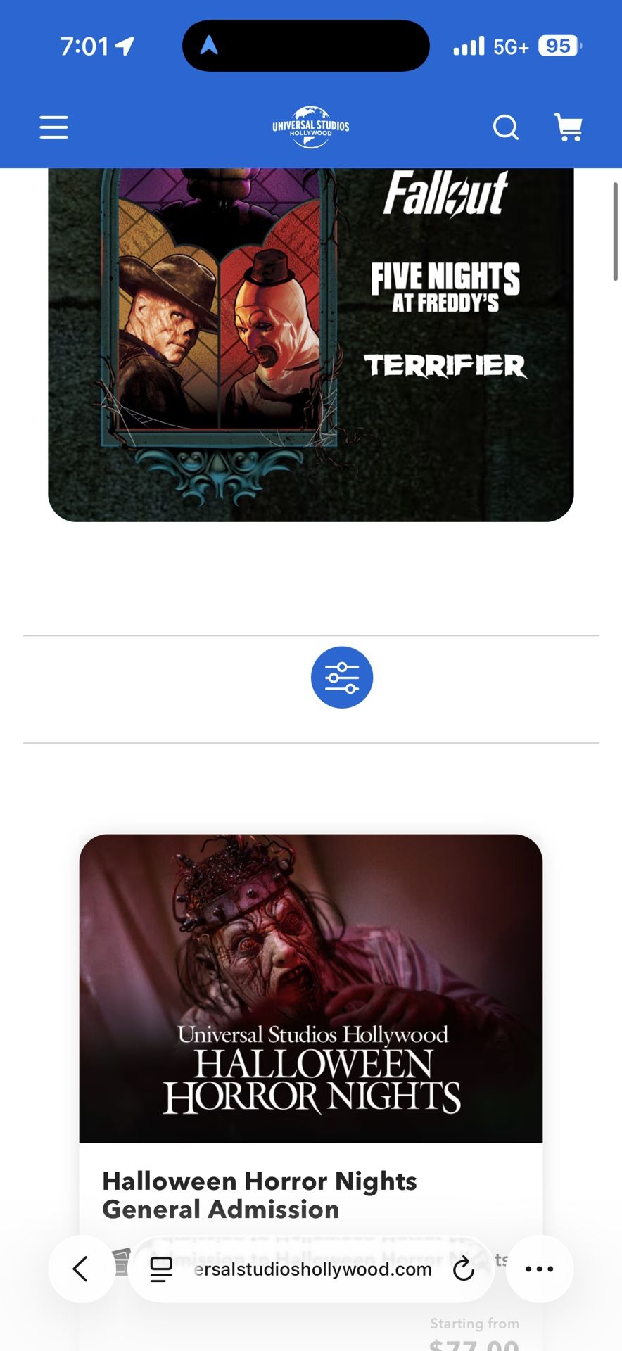 Holloween Horror Night Ticket 