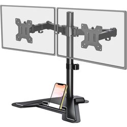 MOUNT PRO Dual Monitor Stand - Free Standing Full Motion Monitor Desk Mount Fits 2 Screens up to 27 inches