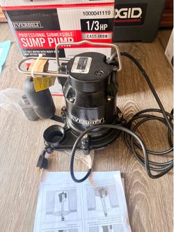 $170 1/3 HP Cast Iron Submergible Sump Pump New Nuevo