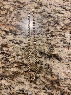 10k Gold 24mm Rolex chain with Diamond D pendant