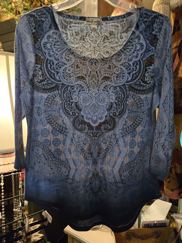 Ladies Small World Unity Tunic With 3/4 Sleeves