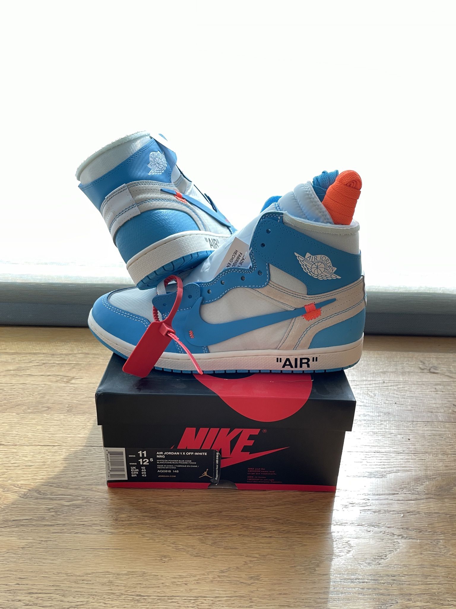 Jordan 1 High Off White UNC University Blue - 11 M