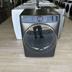 NEW GE 7.8 Cu. Ft. Capacity Smart Front Load Gas Dryer with Steam and Sanitize Cycle GFD65GSPVDS