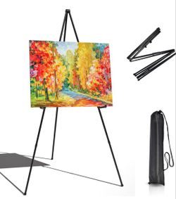 Portable Art Easel Stand 63 Inches - Black Picture Stands for Display w/Bag - Tabletop Art Easel Stand for Sign