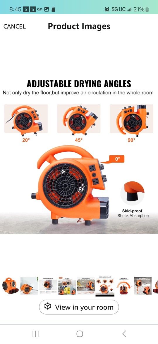 Vevor Fan With 2 Outlets On The Side With Power Breaker