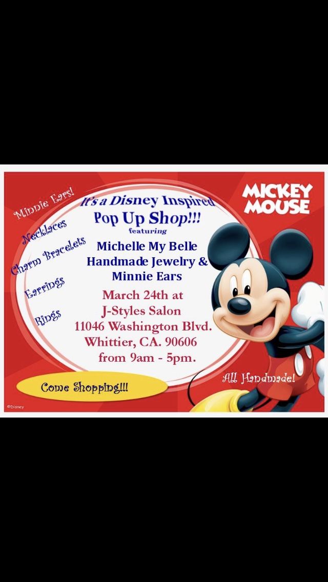 Mickey Ears for sale! Come meet Mickey and Minnie Mouse 12p.m take photos! One vendor at a time!