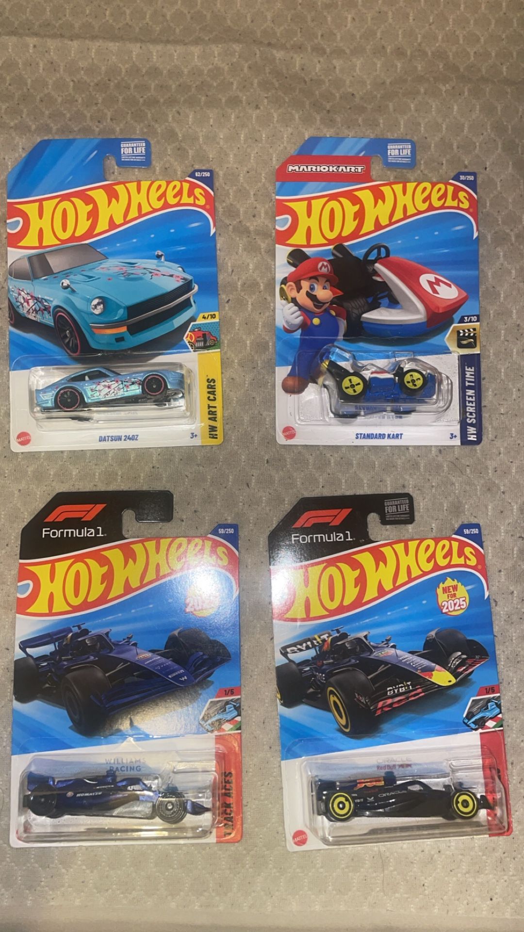 Hot Wheels F1, Datsun, Mario Kart, Premium