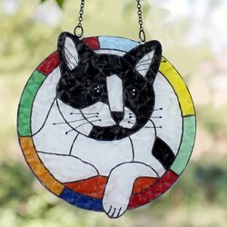 1pc Acrylic Window Hanging Decor, Water Ripple Black Cat Decor, For Window Wall Home Garden Yard, Pendant Ornament Wall Hanging, For Cat Lovers, Funny