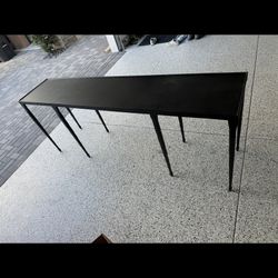 Crate & Barrel  Silviano 84" Rectangular Black Iron and Steel Console Table