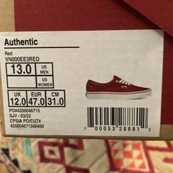Brand New Red Vans