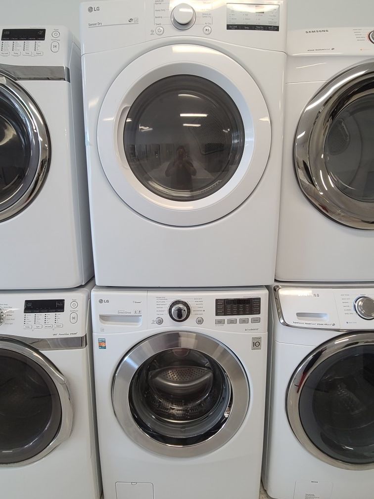 Lg front load washer used and electric dryer new with 4month's warranty