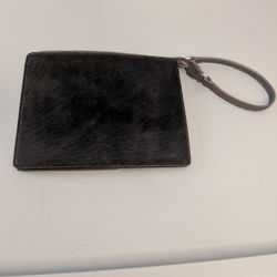 Ann Taylor loft wristlet /zip pouch/ wallet black cow hair