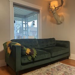 Green velvet couch/loveseat/sofa