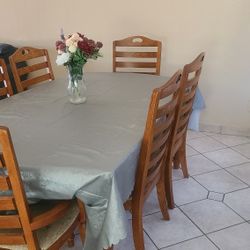 6 Chair Wood Dining Table 