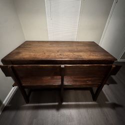 Solid Real Wood Dining Table with Bench