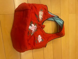 Red Embroidered Fabric Bag / Accessory