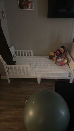White Toddler Bed with Safety Rails