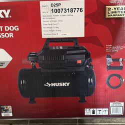 usky 4 Gallon 175 PSI 1.5 HP Hot Dog Air Compressor Combo Kit w/ Brad Nailer Stapler Hose