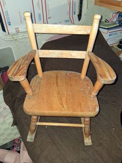 Vintage Wood Children's Rocking Chair