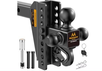 Mmtowus Adjustable Trailer Hitch - Drop Hitch Fit 2" Receiver -8" Drop/Rise