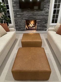 Leather ottoman