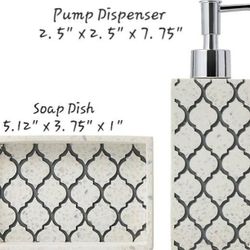 NEW 2pc Set Versailles Soap Dish and Lotion Dispenser