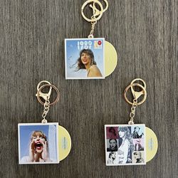 One Taylor Swift Inspired Clip on Record Album Keychains I Taylor Album CD Recor