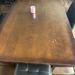 Hardwood 6 High chair Dining Table Set