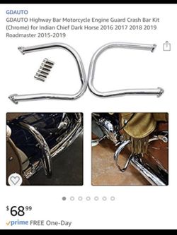 GDAUTO Highway Bar Motorcycle Engine Guard Crash Bar Kit (Chrome)