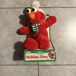 Vintage Holiday Elmo Plush Doll 1996