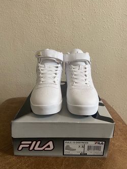 FILA Vulc 13 Mens All White High Top Sneakers Size 7.5