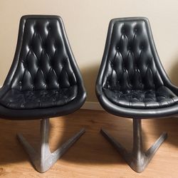 1960S Mid Century Modern Aluminum ChromeCraft Sculpta Chair In Black
