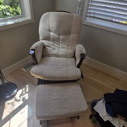 Gliding Rocking Chair With Footstool