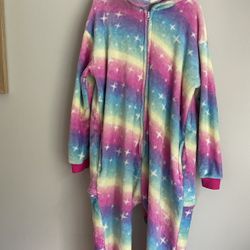 Rainbow Unicorn Girls Pajamas Size 5 / 6 Halloween Cozy Dress Up 