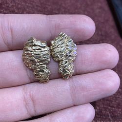 Solid 10K Nugget Earrings 