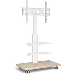 Rolling TV Stand on wheels for most 32-65 inch TVs, Mobile Floor TV trolleys Height-adjustable Rotatable Max. VESA 400x400mm