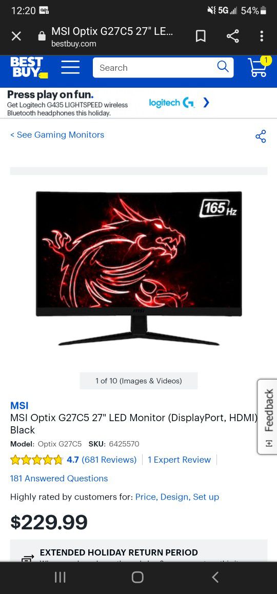 Gaming Monitor MSI Optic