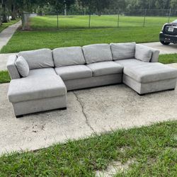 Large Gray Sectional Sofa Couch