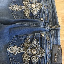 Grace Embellished Bootcut Jeans 