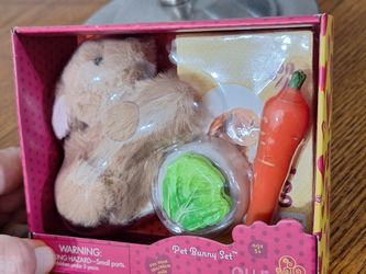 New!! OG Our Generation Pet Bunny Set With Food Accessories For 18” Dolls