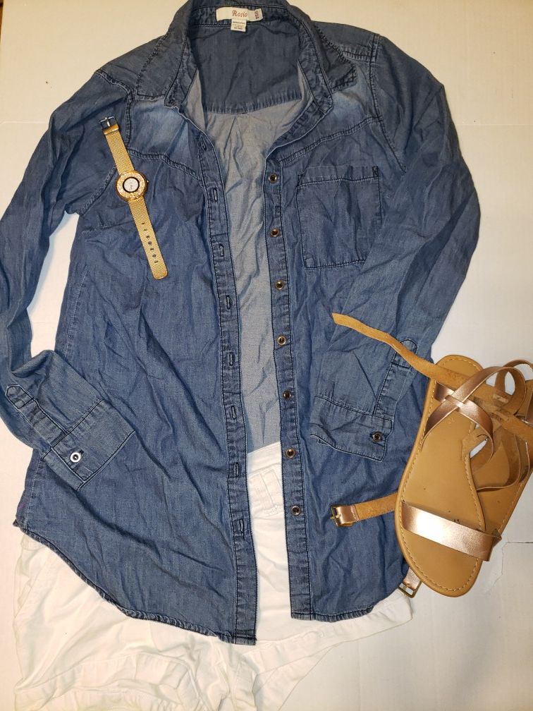 Soft denim blouse