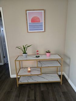 Gold & Marble-Look Console Table / Shelf – $75 OBO