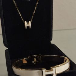 Necklace And Bangle Bracelet Set